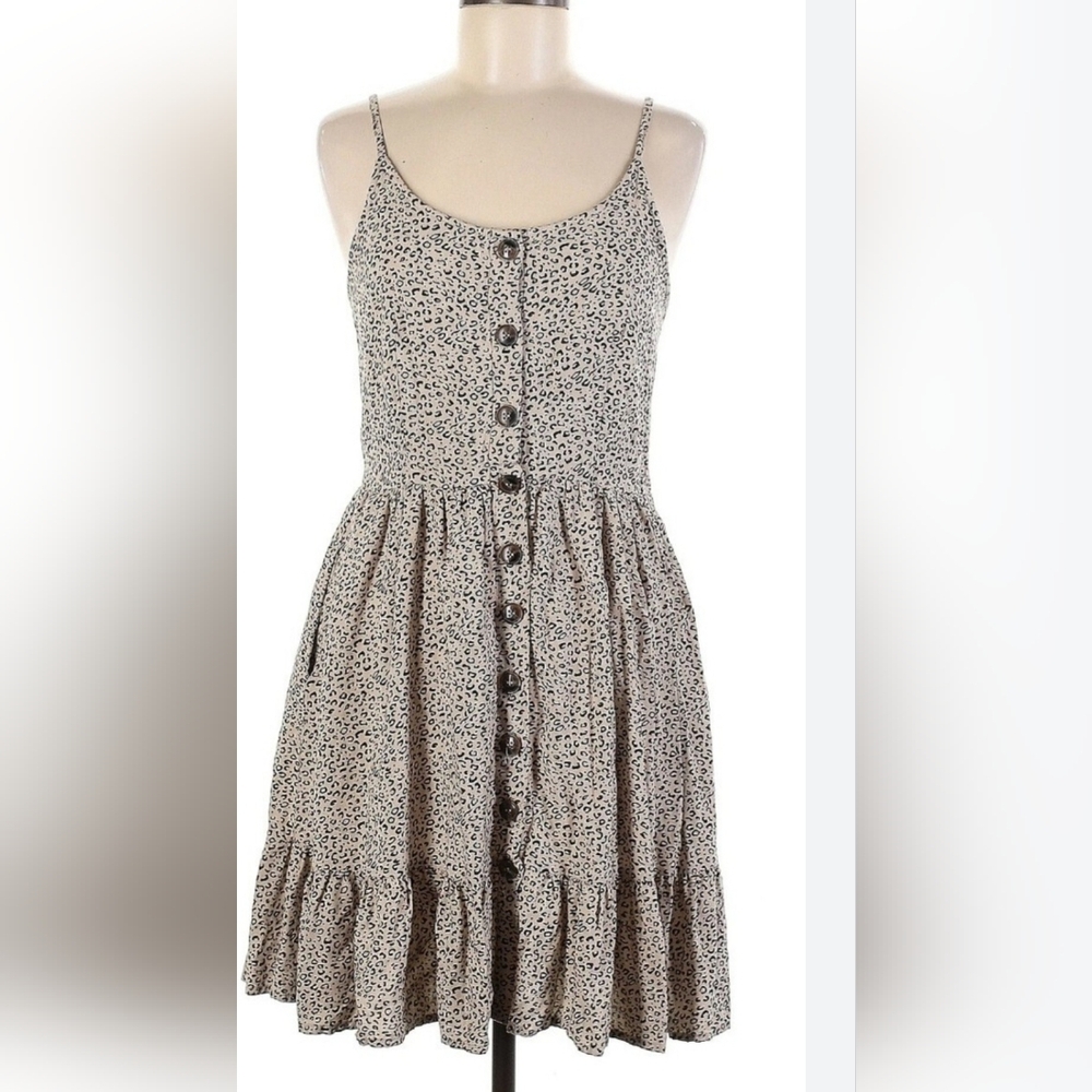 Chic Spaghetti Strap Button-Front Mini Dress